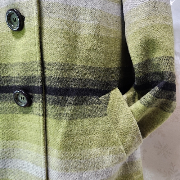 NWOT ABBIE MAGS Shades of Green Wool Blend Lined Jacket Blazer (M) - Picture 8 of 14